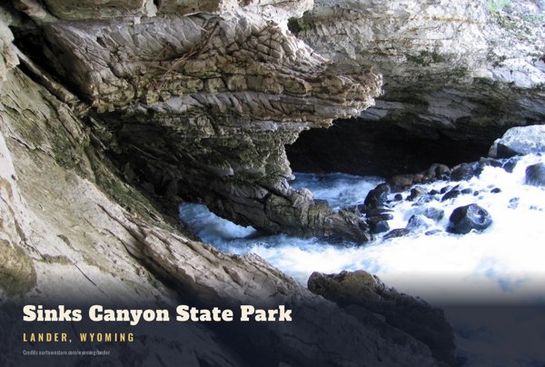 Lander Sinks Canyon State Park Postcard artwork detail