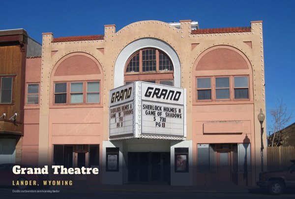 Lander Grand Theatre Postcard artwork detail