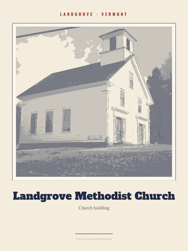 Landgrove Landgrove Methodist Church Landmark Print artwork detail