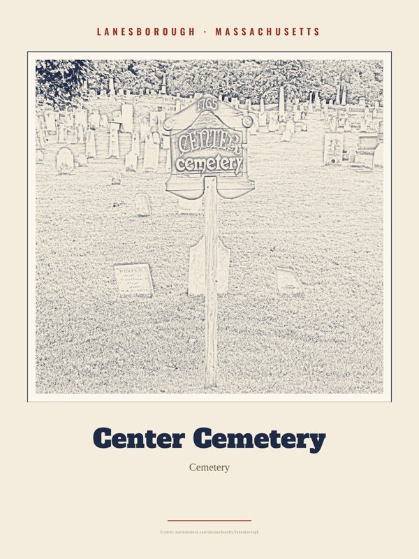Lanesborough Center Cemetery Landmark Print artwork detail