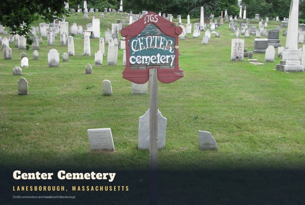 Lanesborough Center Cemetery Postcard artwork detail