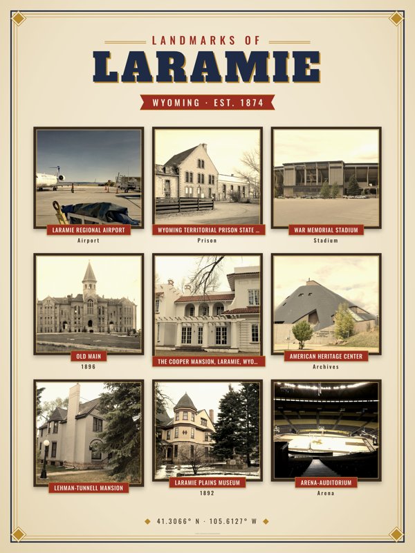 Laramie Landmarks Photo Poster artwork detail
