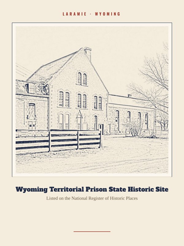 Laramie Wyoming Territorial Prison State Historic Site Landmark Print artwork detail