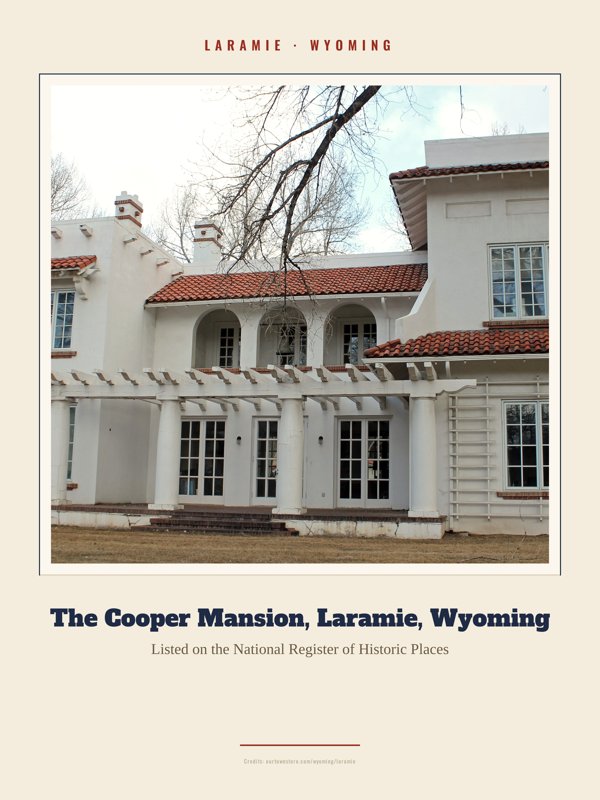 Laramie The Cooper Mansion, Laramie, Wyoming Landmark Print artwork detail