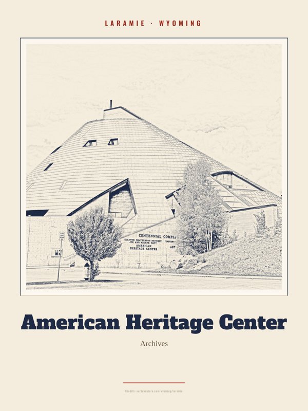 Laramie American Heritage Center Landmark Print artwork detail
