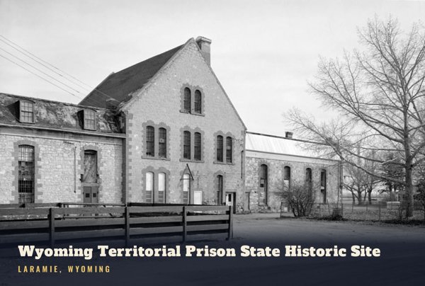 Laramie Wyoming Territorial Prison State Historic Site Postcard artwork detail