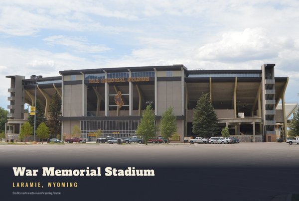 Laramie War Memorial Stadium Postcard artwork detail