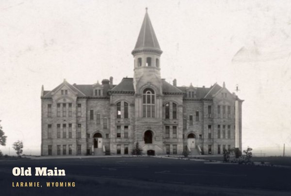 Laramie Old Main Postcard artwork detail