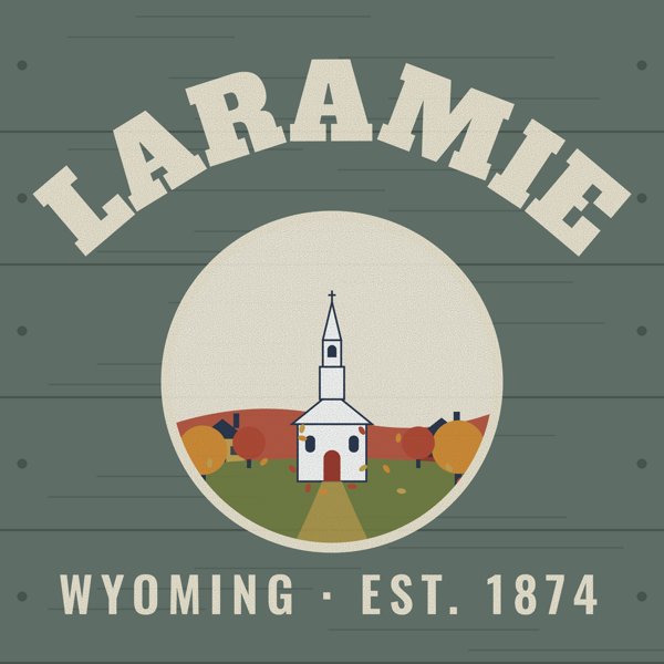 Laramie Hometown Wood Sign artwork detail