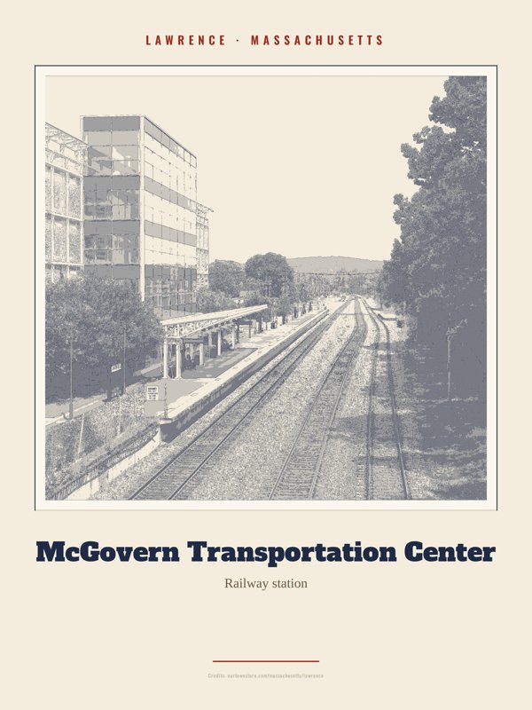 Lawrence McGovern Transportation Center Landmark Print artwork detail