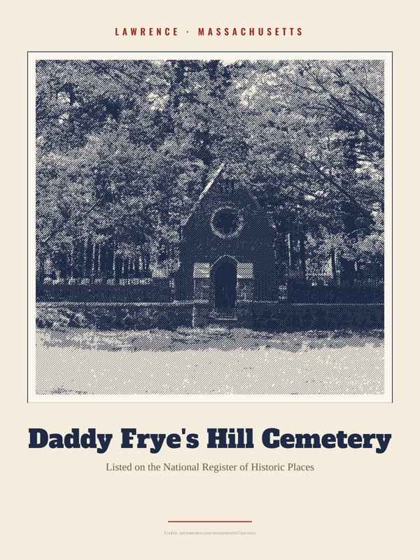 Lawrence Daddy Frye's Hill Cemetery Landmark Print artwork detail
