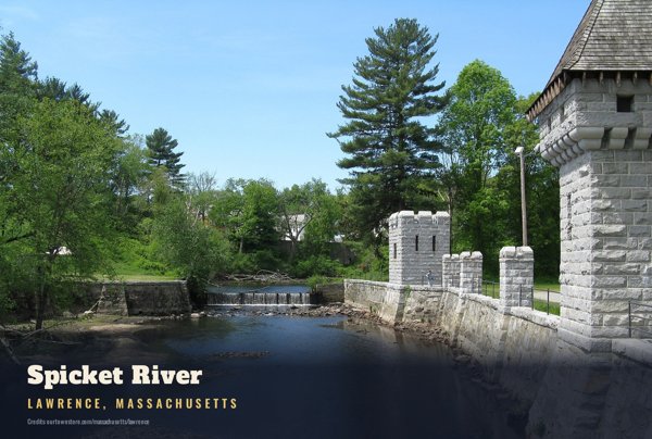 Lawrence Spicket River Postcard artwork detail