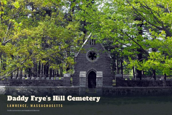 Lawrence Daddy Frye's Hill Cemetery Postcard artwork detail