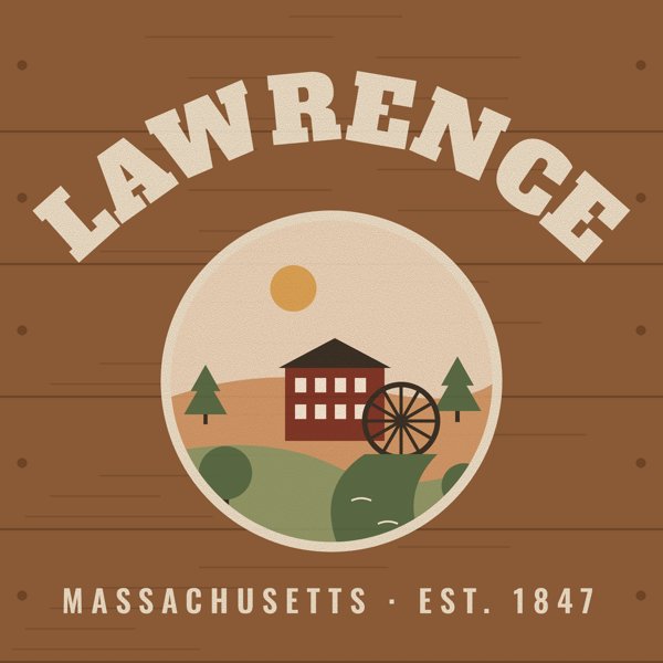 Lawrence Hometown Wood Sign artwork detail