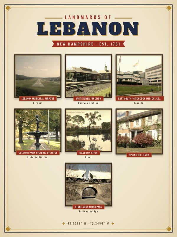 Lebanon Landmarks Photo Poster artwork detail
