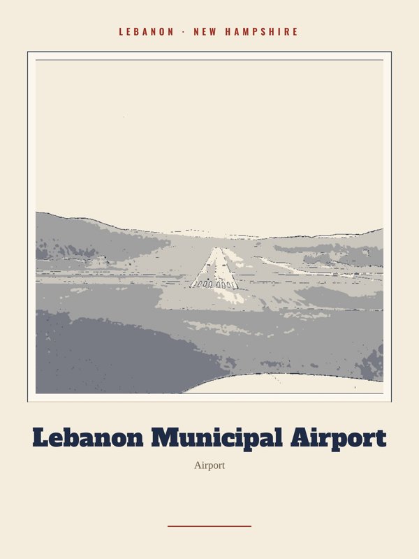 Lebanon Lebanon Municipal Airport Landmark Print artwork detail