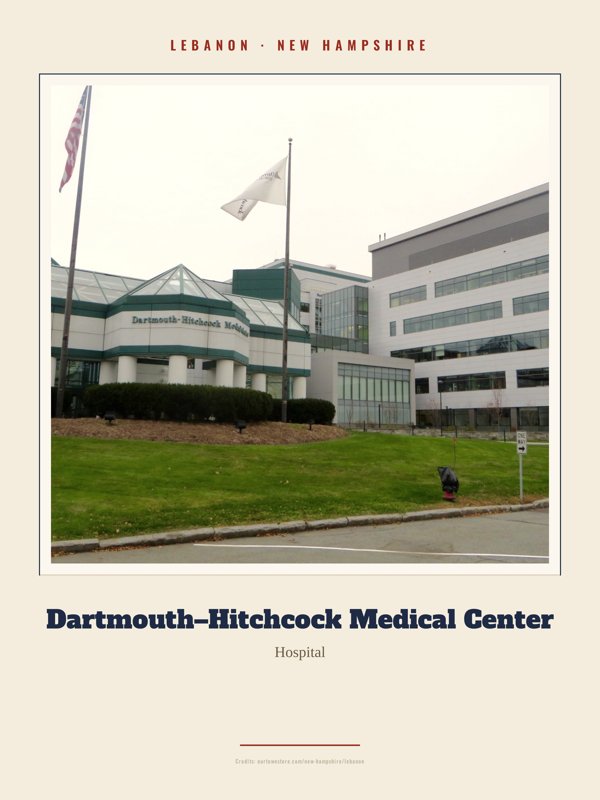 Lebanon Dartmouth–Hitchcock Medical Center Landmark Print artwork detail