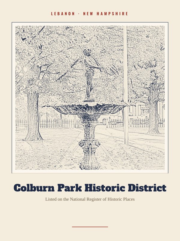 Lebanon Colburn Park Historic District Landmark Print artwork detail