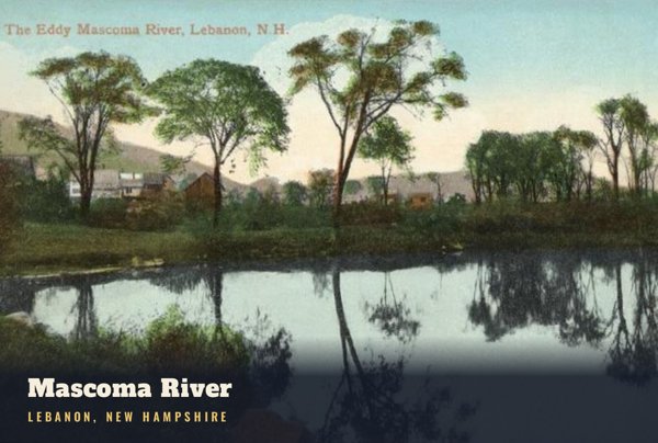 Lebanon Mascoma River Postcard artwork detail