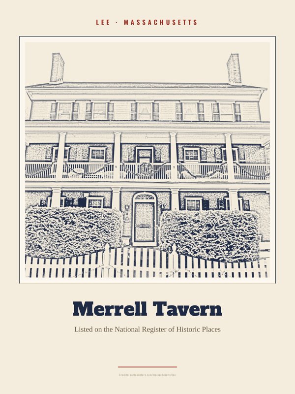 Lee Merrell Tavern Landmark Print artwork detail