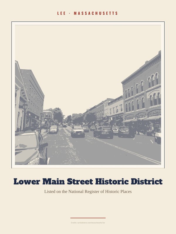 Lee Lower Main Street Historic District Landmark Print artwork detail