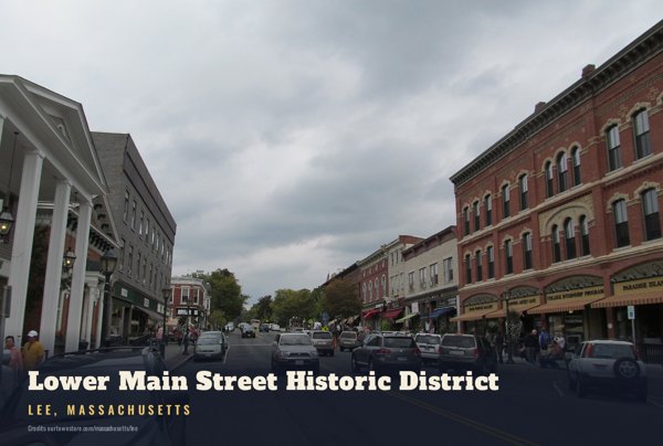 Lee Lower Main Street Historic District Postcard artwork detail