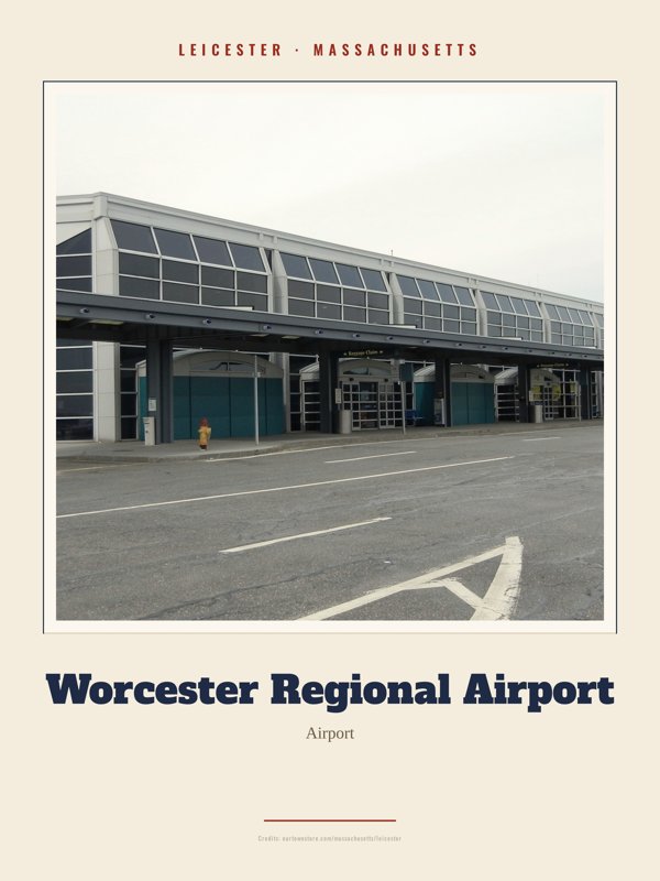 Leicester Worcester Regional Airport Landmark Print artwork detail
