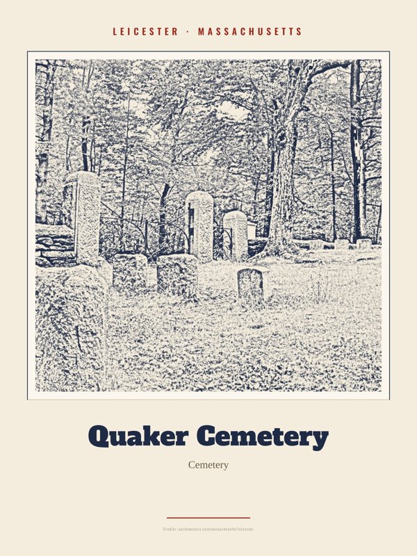 Leicester Quaker Cemetery Landmark Print artwork detail