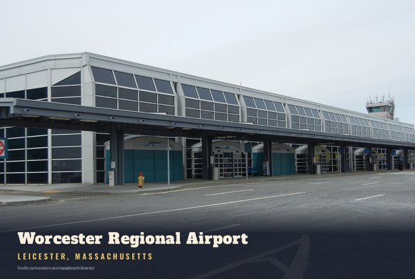 Leicester Worcester Regional Airport Postcard artwork detail