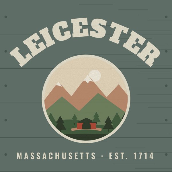 Leicester Hometown Wood Sign artwork detail