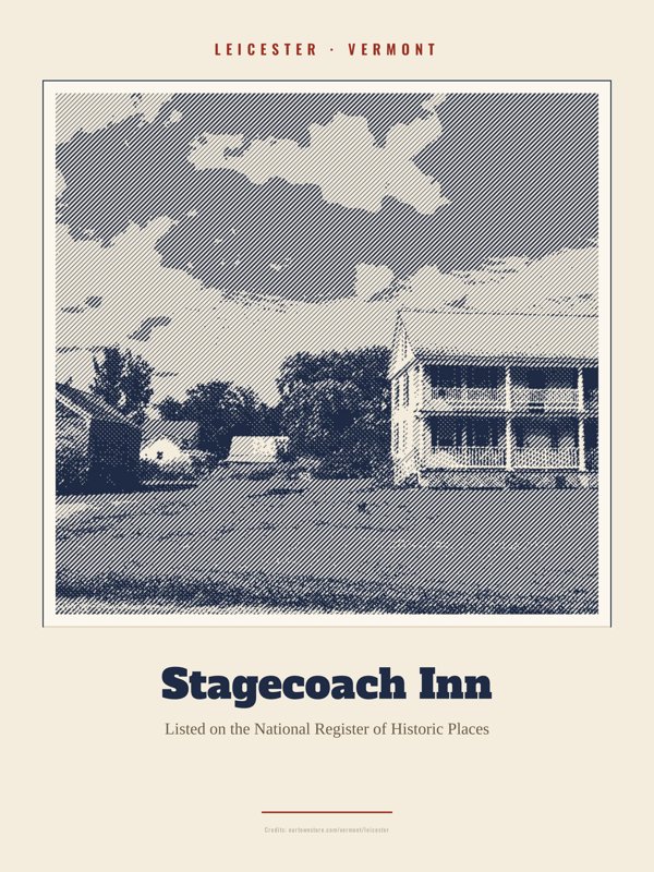 Leicester Stagecoach Inn Landmark Print artwork detail
