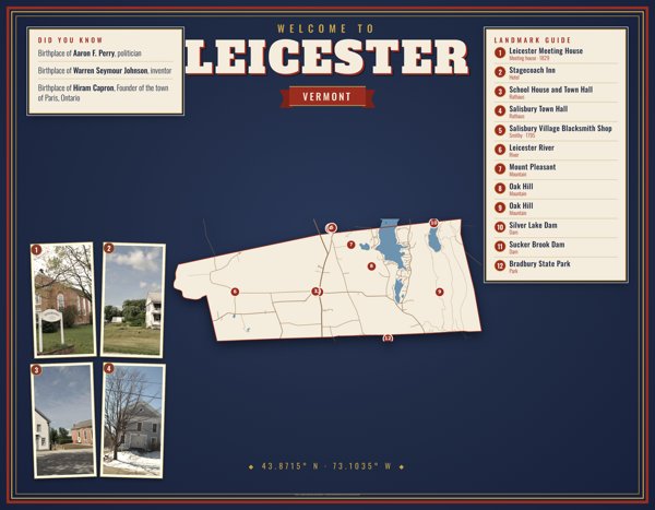 Leicester Map Placemat artwork detail