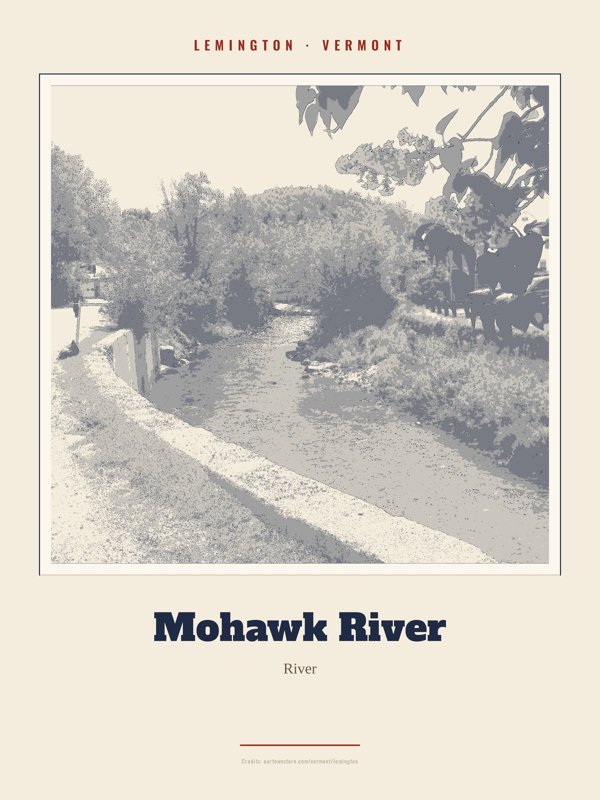 Lemington Mohawk River Landmark Print artwork detail