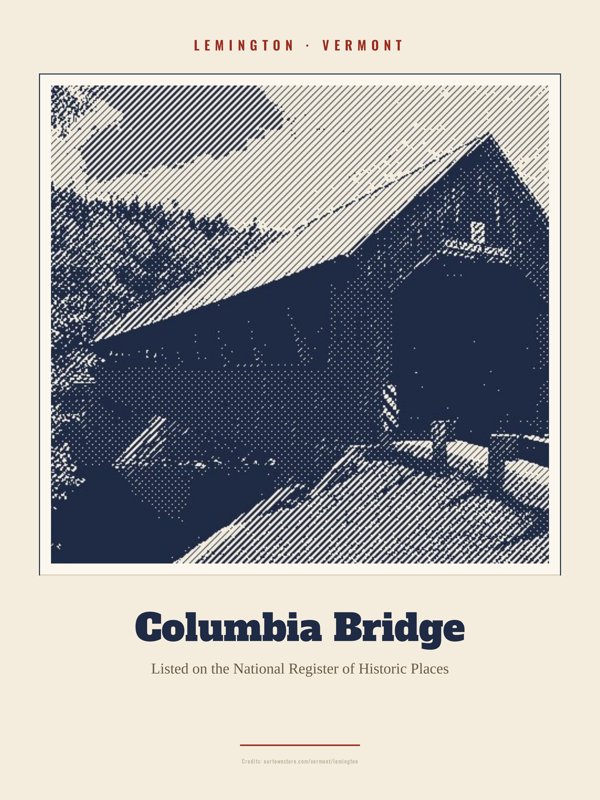 Lemington Columbia Bridge Landmark Print artwork detail