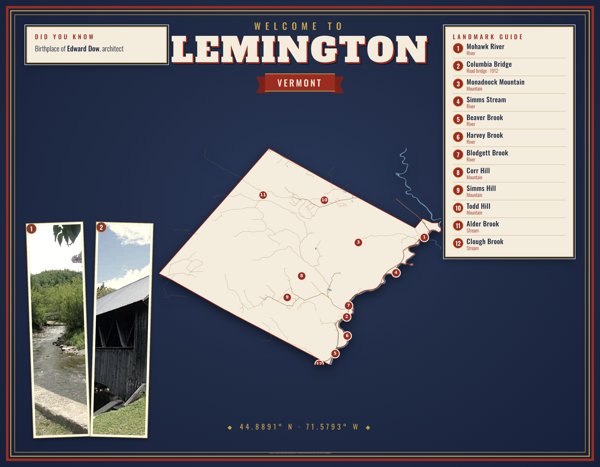 Lemington Map Placemat artwork detail