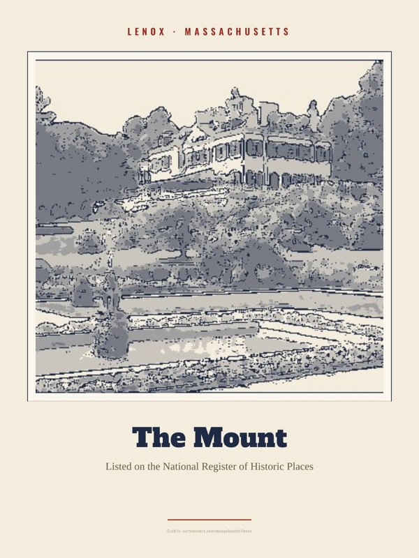 Lenox The Mount Landmark Print artwork detail