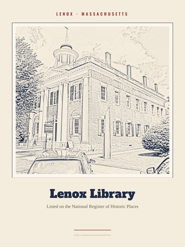 Lenox Lenox Library Landmark Print artwork detail