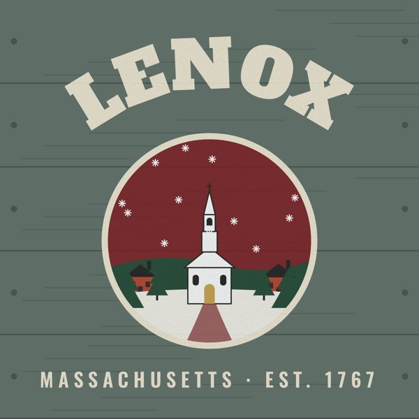 Lenox Hometown Wood Sign artwork detail