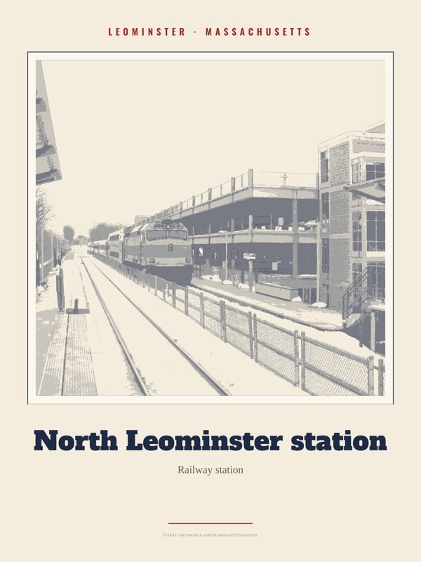 Leominster North Leominster station Landmark Print artwork detail