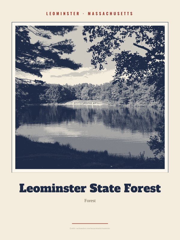 Leominster Leominster State Forest Landmark Print artwork detail