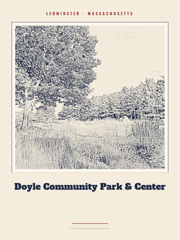 Leominster Doyle Community Park & Center Landmark Print artwork detail