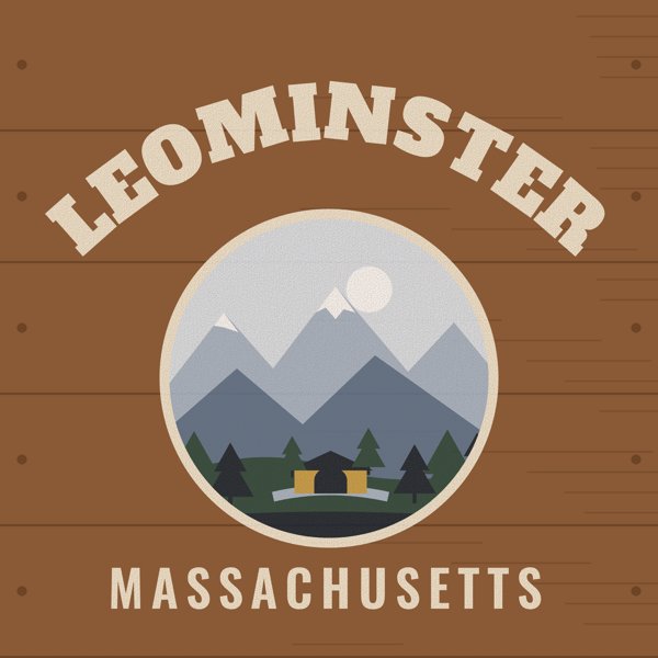 Leominster Hometown Wood Sign artwork detail