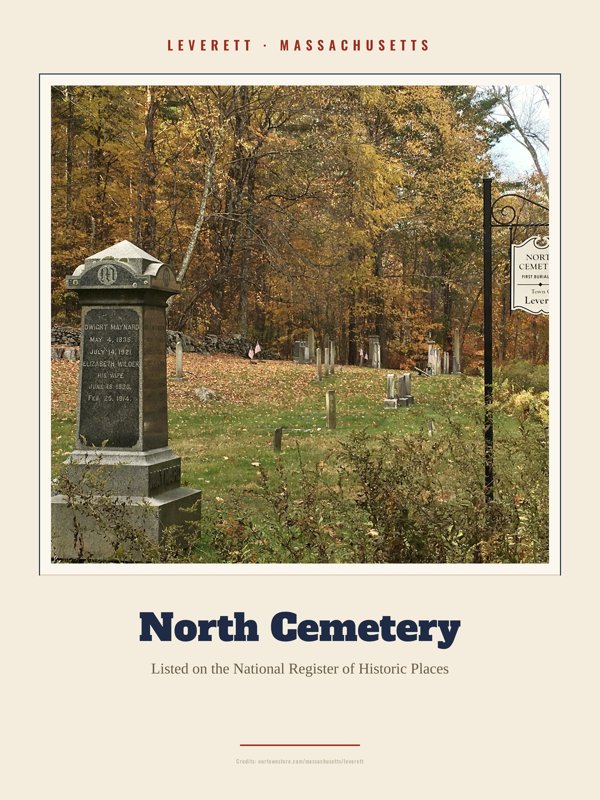 Leverett North Cemetery Landmark Print artwork detail