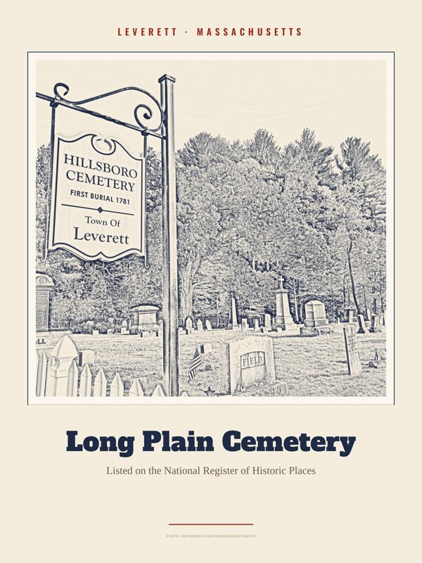 Leverett Long Plain Cemetery Landmark Print artwork detail