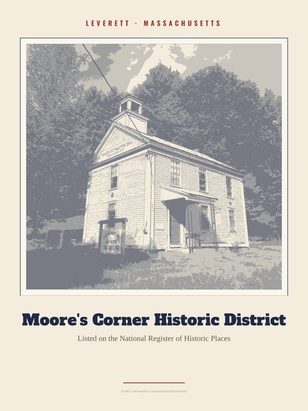 Leverett Moore's Corner Historic District Landmark Print artwork detail