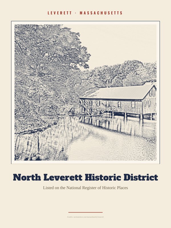 Leverett North Leverett Historic District Landmark Print artwork detail