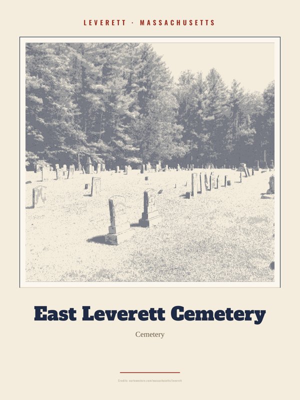 Leverett East Leverett Cemetery Landmark Print artwork detail
