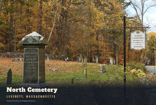Leverett North Cemetery Postcard artwork detail