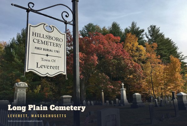 Leverett Long Plain Cemetery Postcard artwork detail
