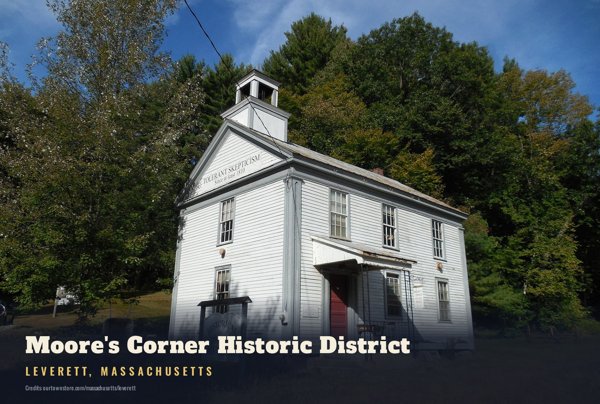 Leverett Moore's Corner Historic District Postcard artwork detail
